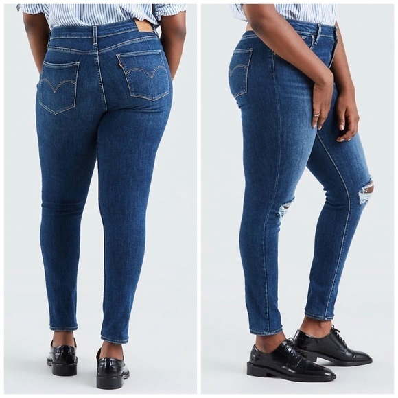 NEW Levi’s 721 High Rise Ripped Skinny Denim Jeans - Picture 2 of 7